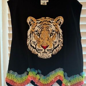 QUEEN OF SPARKLES. Tiger vest. Never worn. Like new condition